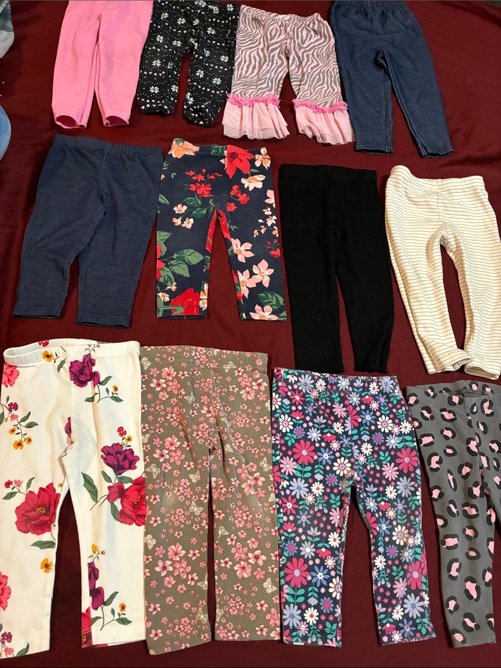 12 pc (12-24 months )toddler girl Floral & Patterned Leggings